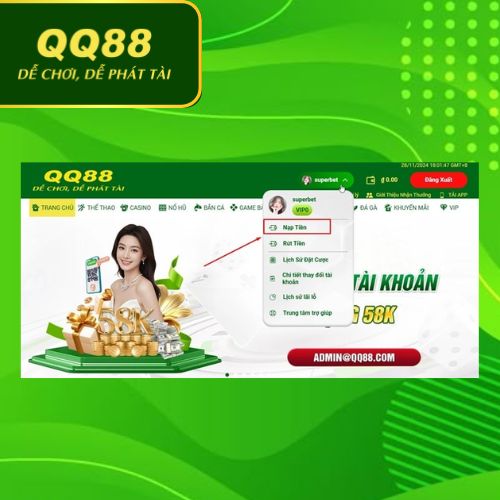hướng dẫn nạp tiền QQ88